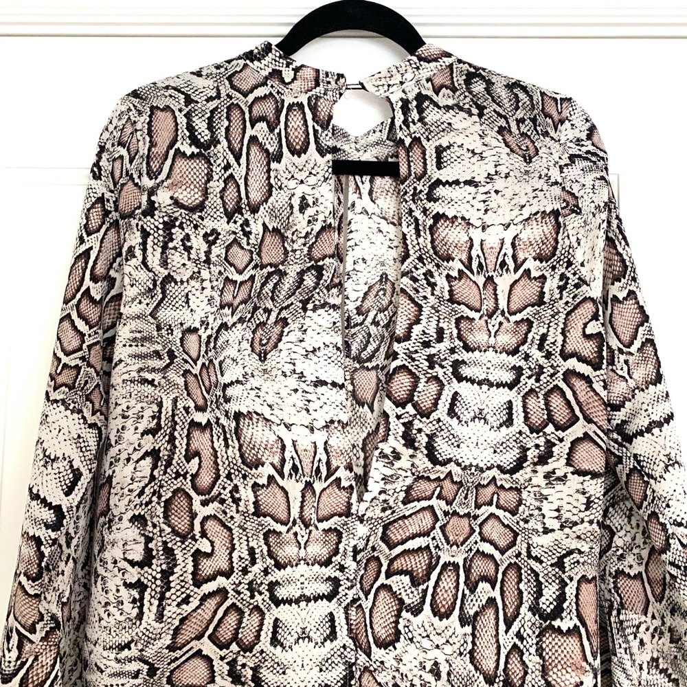 MNG Mango Long Sleeve Snakeskin Dress - 6 - Picture 4 of 7